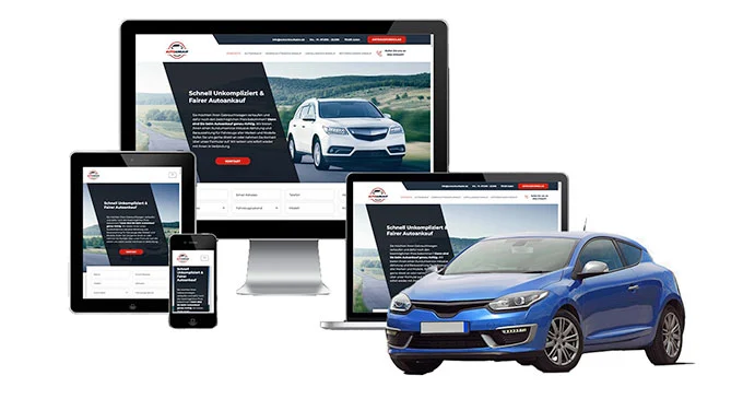 Ankaufseite mobil – Autoankauf Trostberg mit rotem PKW